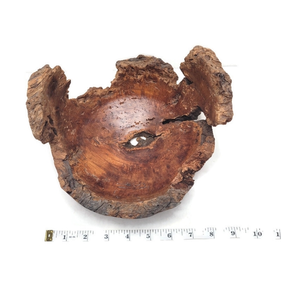 Paul C cherry burl bowl raw edge knots beautiful - Picture 11 of 14